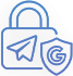 Telegram and Google Authenticator security icon